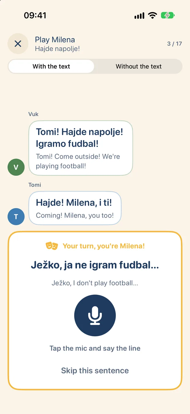 Ježko Play Milena: your turn to say Milena's line out loud