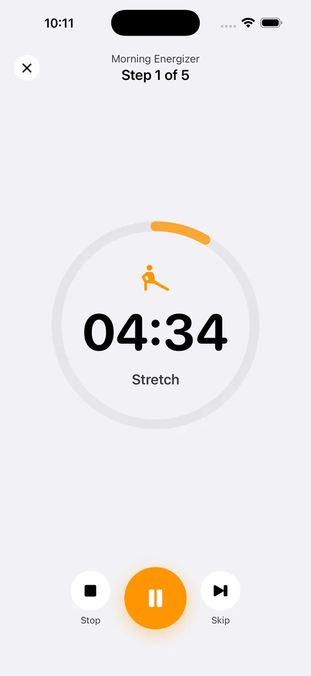 RoutineFlow guiding through a routine one calm step at a time